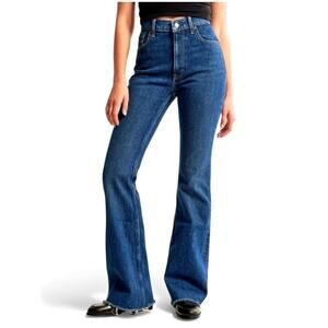 Abercrombie Curve Love High Rise The Vintage Flare Jean Size 33 16R Raw Hem